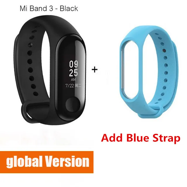 Xiaomi mi Band 3 умный фитнес-браслет трекер Смарт-часы браслет OLED тачпад монитор сна Пульс mi Band 3 - Цвет: Global add blue