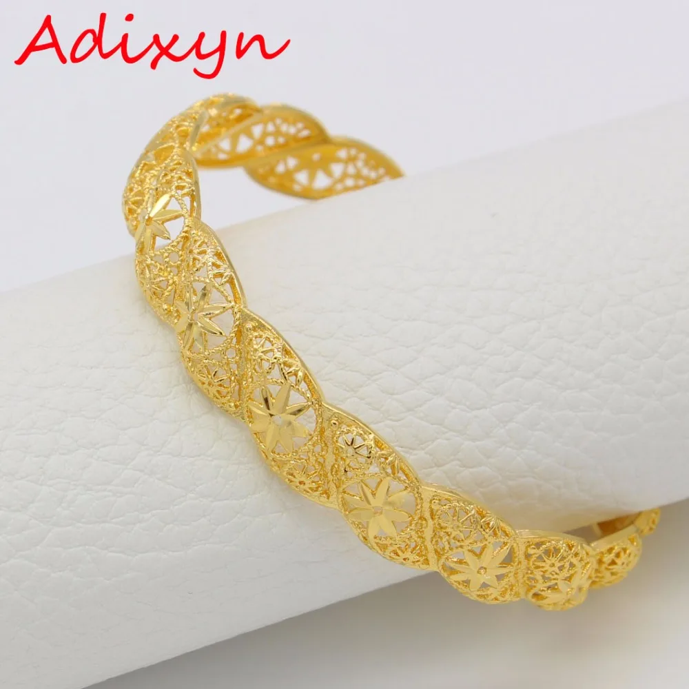Adixyn диаметр 6 5 см и 8 браслет в дубайском стиле для женщин золото Цвет Эфиопский