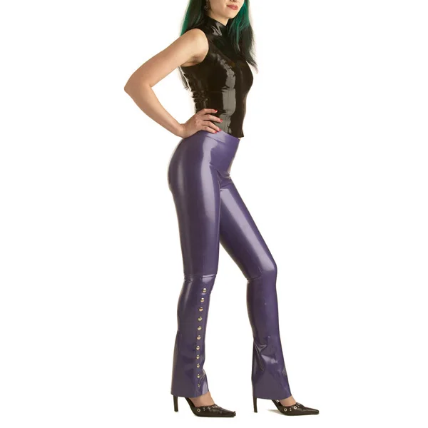Фиолетовый Латекс джинсы для Для женщин латекса Длинные брюки