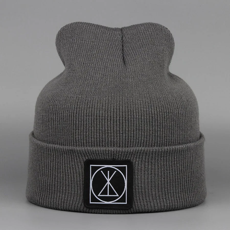 Winter Hats For Women Rice Word Cloth Paste Beanies Hat Unisex Outdoor Sports Sand-proof Warm Beanies Hats Embroidery (3)