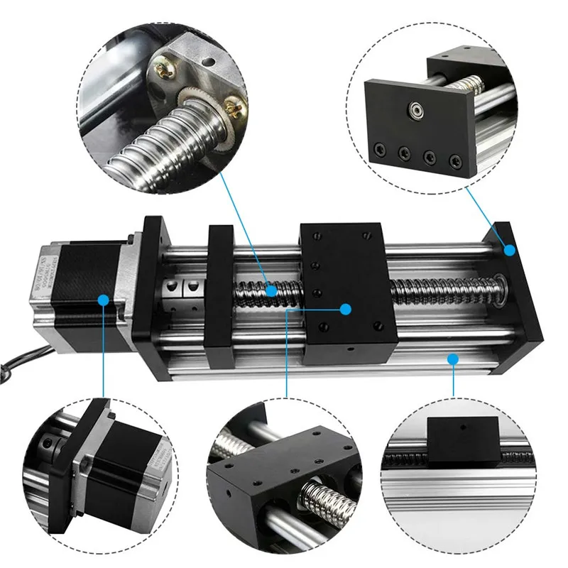 Ball Screw Linear Rail Guide Long Stroke 600mm With GGP Ball Screw 1610 Stepper Motor CNC Slide Module Work Milling Machining  (10)