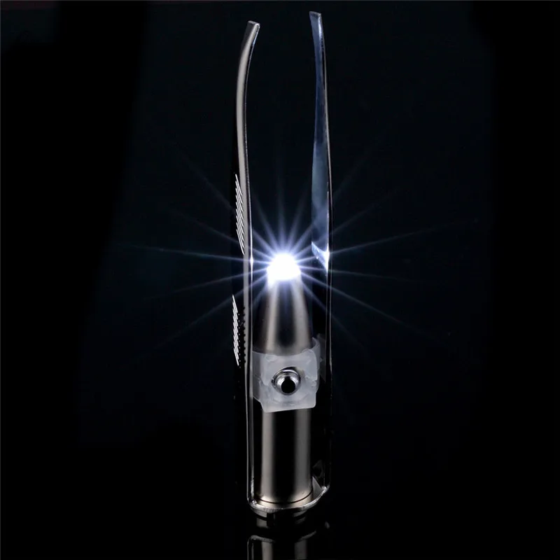 

Love Thanks Beauty Makeup tools Eyebrow Tweezers Professional Pincet with Led Light and 3Pcs batteries