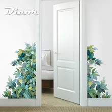DICOR, новинка, Лесной стиль, Зеленый лист, декор для угла, стикер, креативный глаз, свежий зеленый, для спальни, декоративная наклейка на стену, QT749
