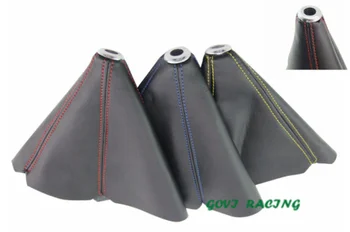 

leather pvc Car Racing Black Gear Shift Boot Stitch Pvc Leather Shifter Suede For gear shift Knob Vw Cover car stying