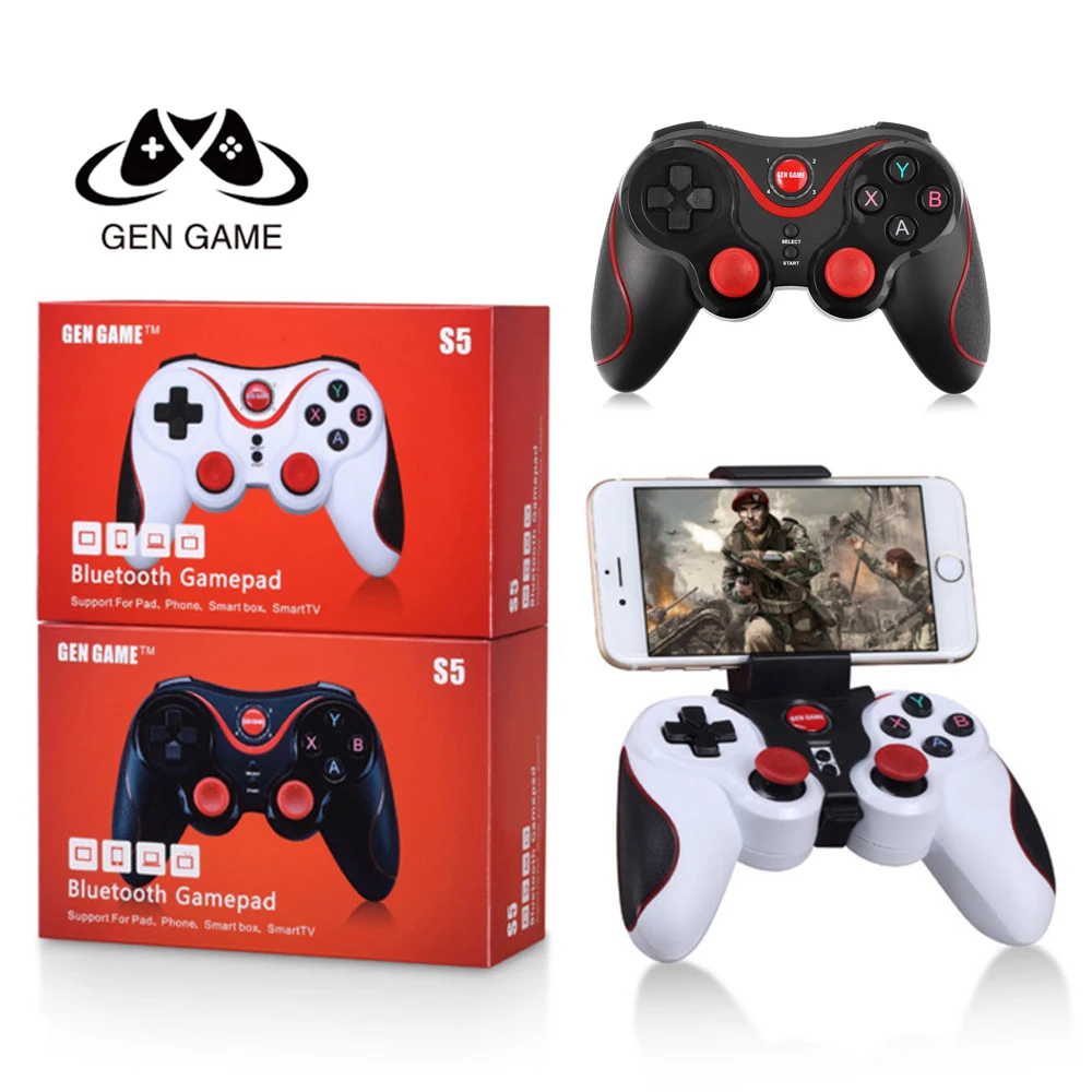 

Gen Game S5 Wireless Bluetooth Gamepad Bluetooth 3.0 Joystick Game Controller for Android Smartphone Tablet PC with Holder