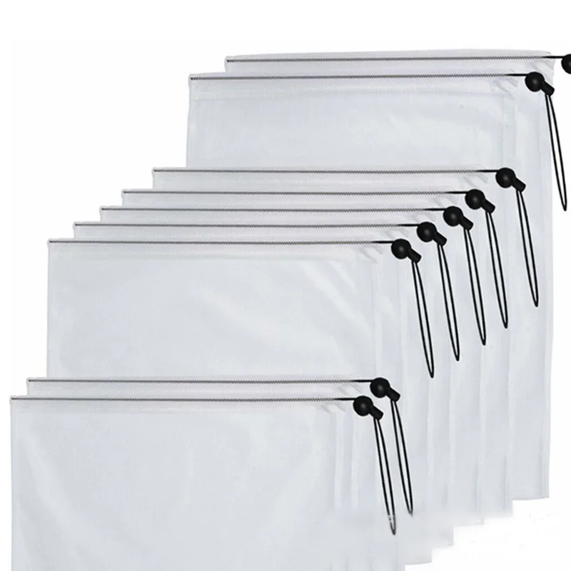 

15Pcs/Set Reusable Produce Bags Black Rope Mesh Bags - White Polyester Mesh Storage Bags for Vegetable & Fruit Grocery Bags