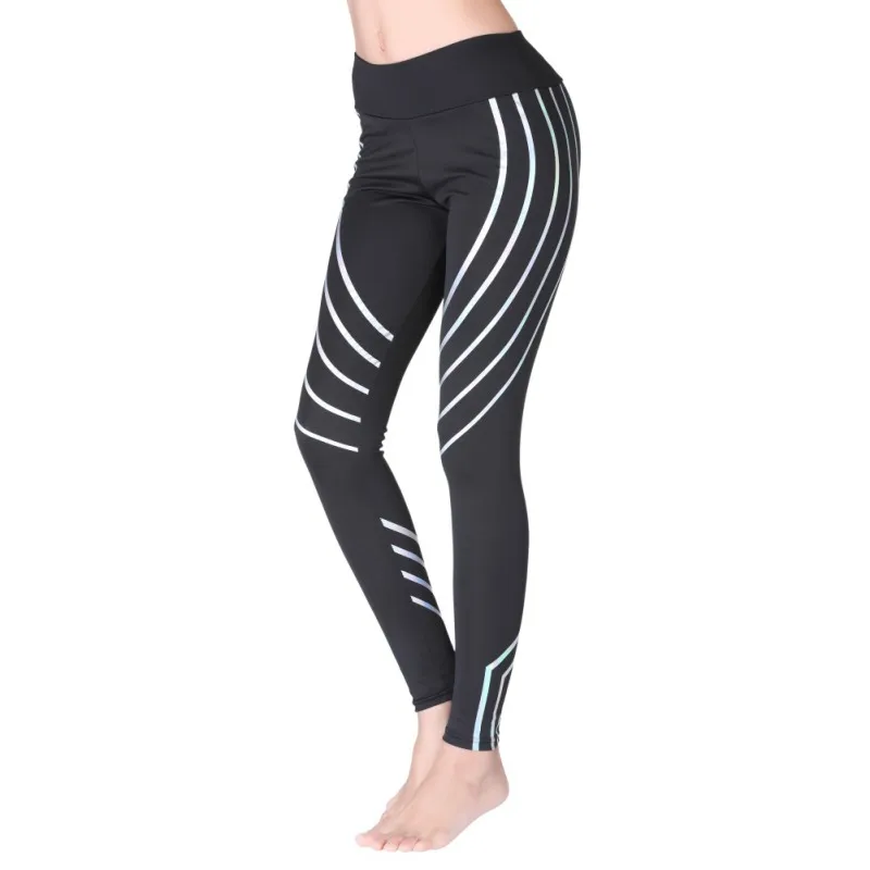 С высокой талией, для фитнеса Pant Dynamic Luminous Striped качество эластичный пояс тощий лодыжки длина повседневные домашние брюки С высокой талией, для фитнеса Pant Dynamic Luminous Striped качество эластичный пояс тощий лодыжки длина повседневные домашние брюки