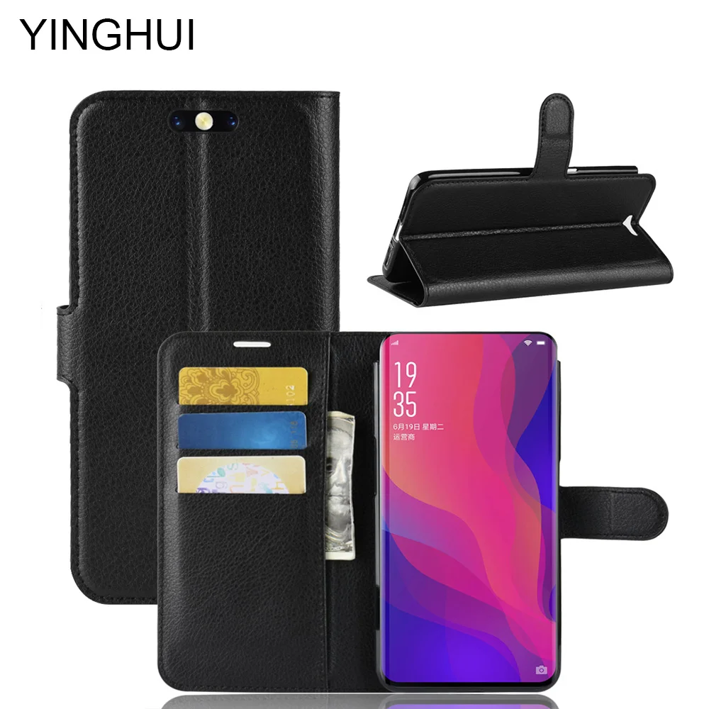 

YINGHUI For OPPO Find X Mobile Phone Back Cover Fundas For OPPO Find X Luxury Wallet Flip PU Leather Case For OPPO Find X Cases