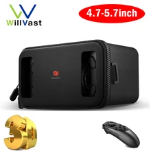 Original Xiaomi VR Headset Mi BOX Black Google Cardboard Daydream View VR Virtual Reality Goggles Gamepad for 4.7”-5.7” Phone