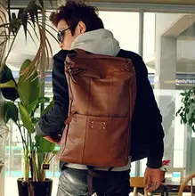 Charm in hands ! 2014 schoolbags good quality mochila PU leather men’s backpack men’s travel bag large capacity backpack LM1326