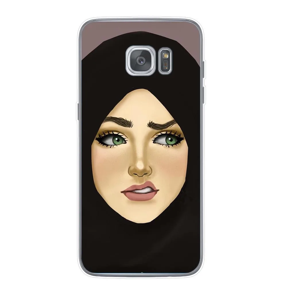 Роскошная женщина в хиджабе лицо Мусульманский Исламский грил глаза Силиконовый чехол для телефона для samsung S6 S7 Edeg S8 S9 Plus S10+ S10E Lite