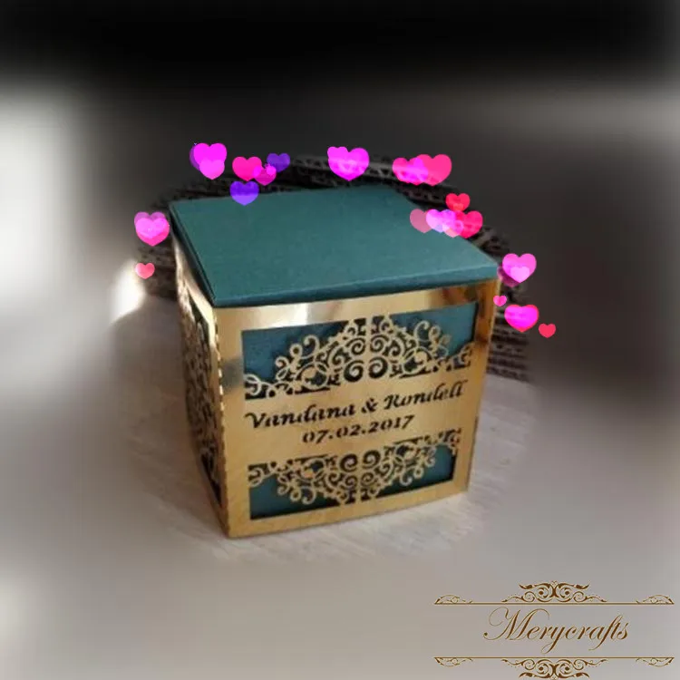 Бумажная коробка упаковка Заказная Роскошная Свадебная квадратная подарочная картонная коробка