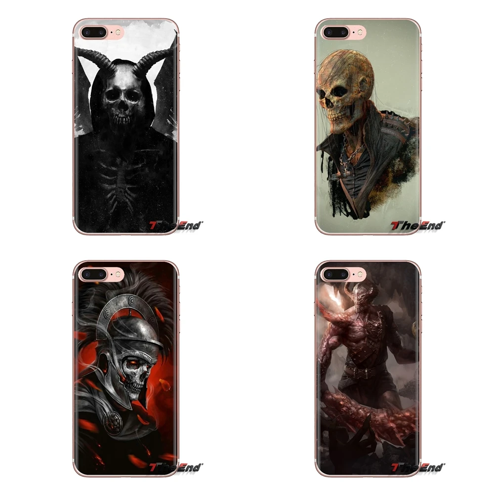 For Huawei G7 G8 P7 P8 P9 P10 P20 P30 Lite Mini Pro P Smart Plus 2017 2018 2019 Soft Silicone TPU Case artwork fantasy Art skull |