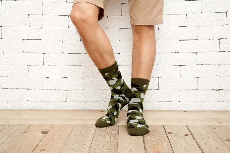 Новые осенние зимние мужские носки жаккардовые камуфляжные мужские носки хип-хоп носки мужские Chaussette Homme Arts забавные хип-хоп 3D принты носки до лодыжки