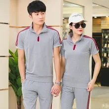 Летняя мужская женская спортивная одежда спортивный костюм с короткими рукавами, футболка, толстовка+ штаны, штаны для бега, повседневный спортивный костюм, спортивный комплект