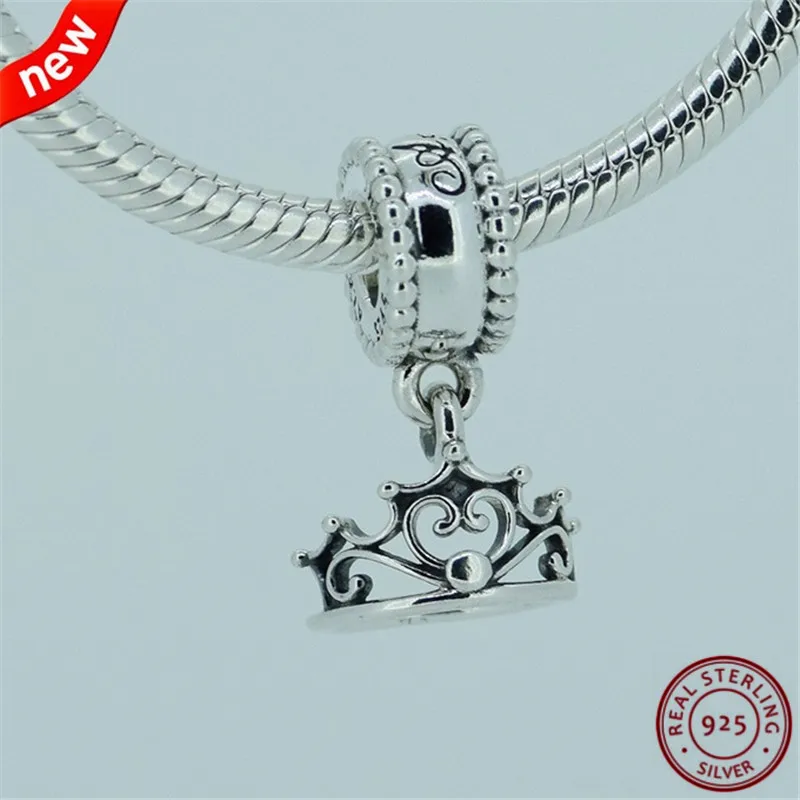 

Stunning 925 Sterling Silver Desney Ariel Tiara Pendant Charm Beads DIY Fit PANDORA Charms for Women Jewelry Making FL201