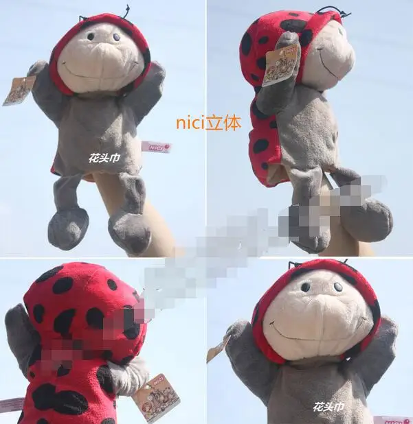 

candice guo! Nici plush toy stuffed doll smiling Ladybug beetle soft hand puppet baby bedtime story christmas birthday gift 1pc