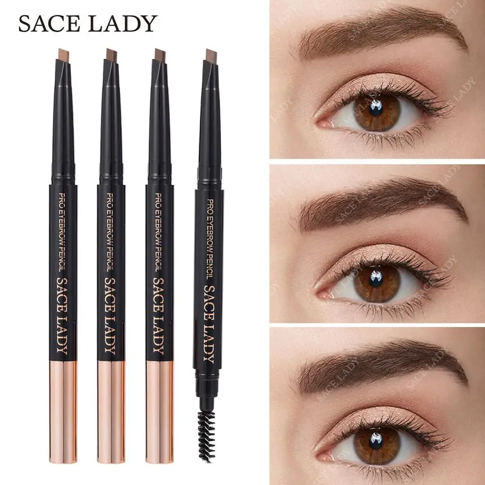 

SACE LADY Eyebrow Pencil Makeup 4 Colors Professional Eye Brow Pen Make Up Tint Waterproof Eyebrow Paint Shade Brown Cosmetics