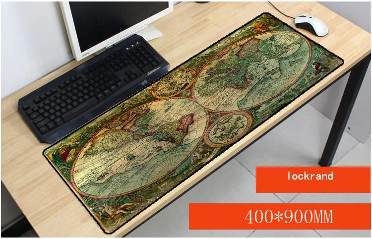 

Yuzuoan 90x40cm World Map Pad To Mouse notbook computer mousepad art gaming padmouse gamer keyboard Large Overlock mouse mat