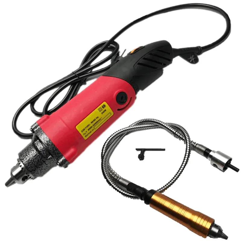

240W Mini Drill Electric Grinder Die Grinder More Power Full Strong Electric Drill Stone Ceramic Metal Abrasive Tools(EU PLUG)