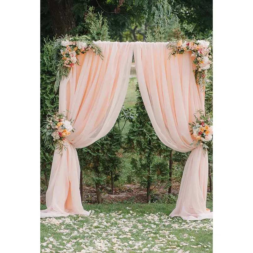

Wedding Ceremony Background for Photo Pink Curtain Photophone Vinyl Cloth Baby Shower Garden Wedding Photography Backdrop Stand