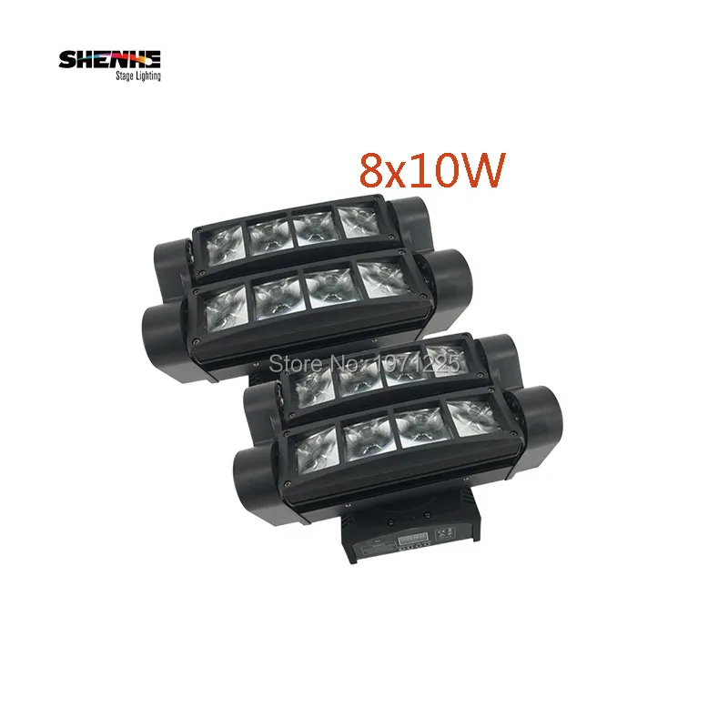 

(2pcs) Mini Led Spider Light 8x10W Led Lamp Mini Moving Head Spider Light Professional DMX Stage Effect DJ/Bar/Performance