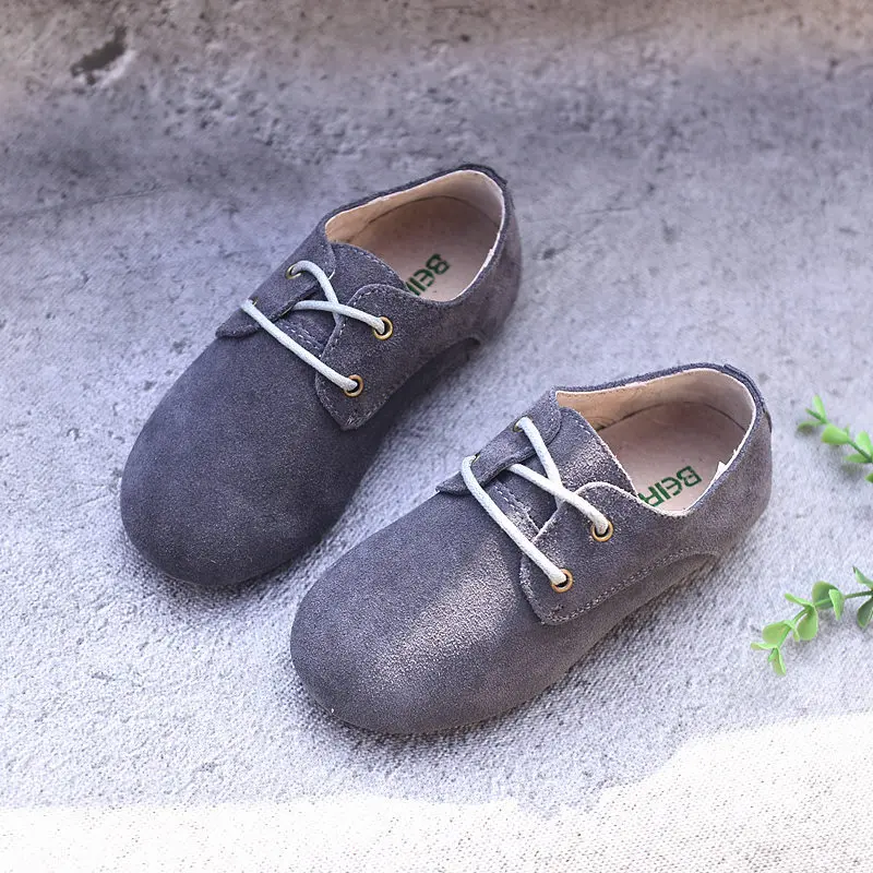 Real Leather Children shoes Suede kids Oxfords shoes Boys Loafers shoes ...