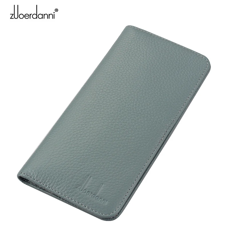 Men-s-long-purse-phone-wallet-ultra-thin-genuine-leather-Money-Clips-multi-card-cowhide-ladies