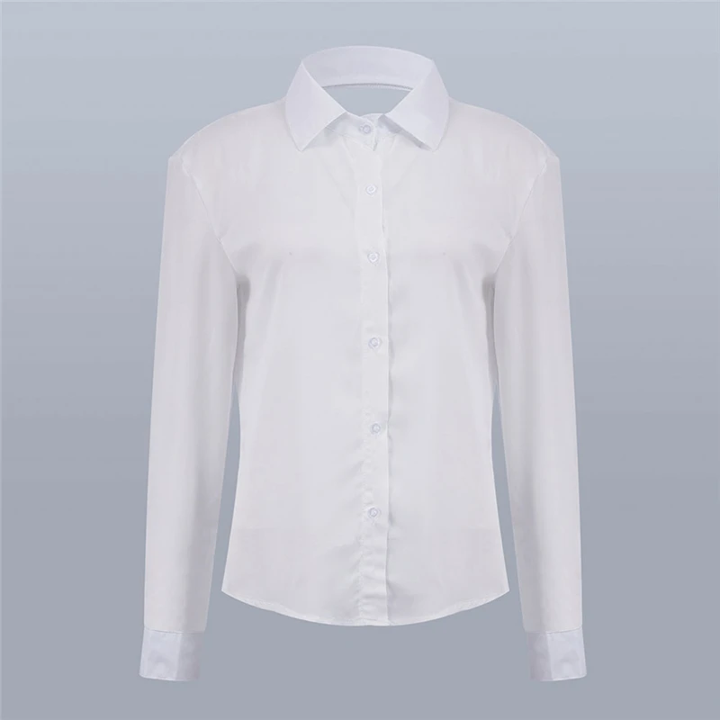 Женская Повседневная Кружевная блуза с длинным рукавом и v-образным вырезом, Сексуальная Блузка с открытой спиной, женская рубашка, Весенняя мода, новая сексуальная женская шифоновая блузка, рубашка - Цвет: Белый