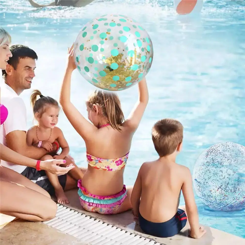 ПВХ надувной блесток пляжный шар прозрачный ПВХ водный шар игрушка диаметр около 60 см/23,62 дюйма для бассейн и пляжа