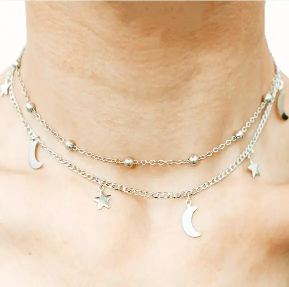 collier lune etoile argent collier lune etoile argent