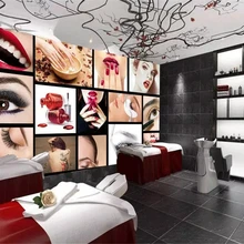 Beibehang обои мода салон красоты полупостоянных бровей губ ногтей маникюр фон отделка стен 3d обои