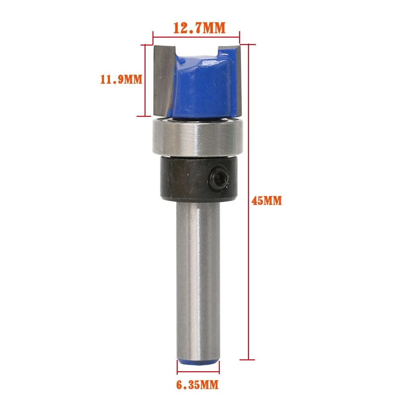 

1PC 6.35mm Shank Template Trim Hinge Mortising Router Bit Straight end mill trimmer cleaning flush trim Tenon Cutter