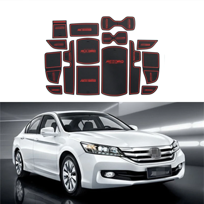 

Customized Logo Car Gate Slot Mat Door Pad Cup Non-slip mats For Honda Accord 10th 2018 Interior Accessories Door Groove Mat
