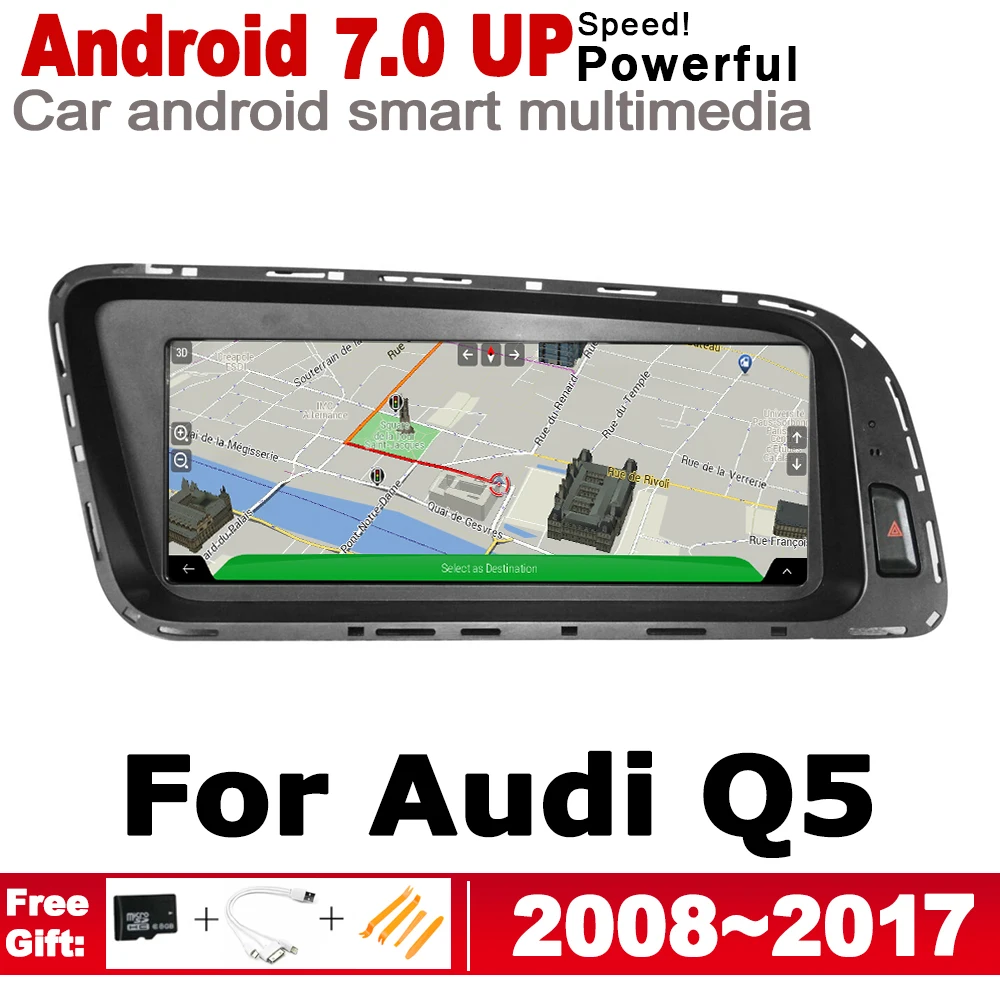 8," HD экран стерео Android 7,0 up Автомобильный gps Navi карта для Audi Q5 8R 2008~ MMI стиль мультимедийный плеер Авто Радио