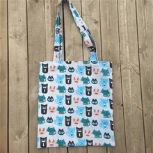 Yile вручную хлопок лен Экологичная для шоппинга с ручкой сумка Печать коричневый цветок 881021a