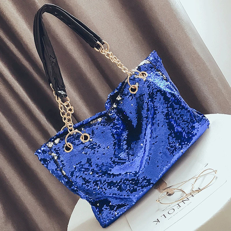 Large Capacity Ladies Sequin Handbags for Women Luxury Design Rhinestones  Tote Armpit Shoulder Bags Women Leather Shopping Pack - AliExpress
