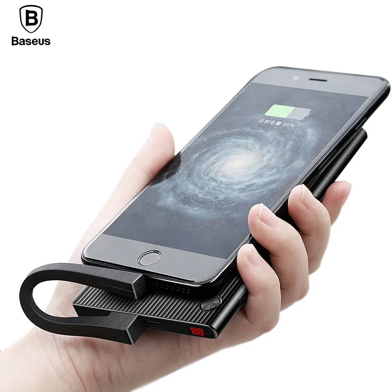 Baseus 10000mAh Dual USB LCD Power Bank For iPhone X 8 7 6 Portable Powerbank Mobile Phone External Battery Charger Poverbank