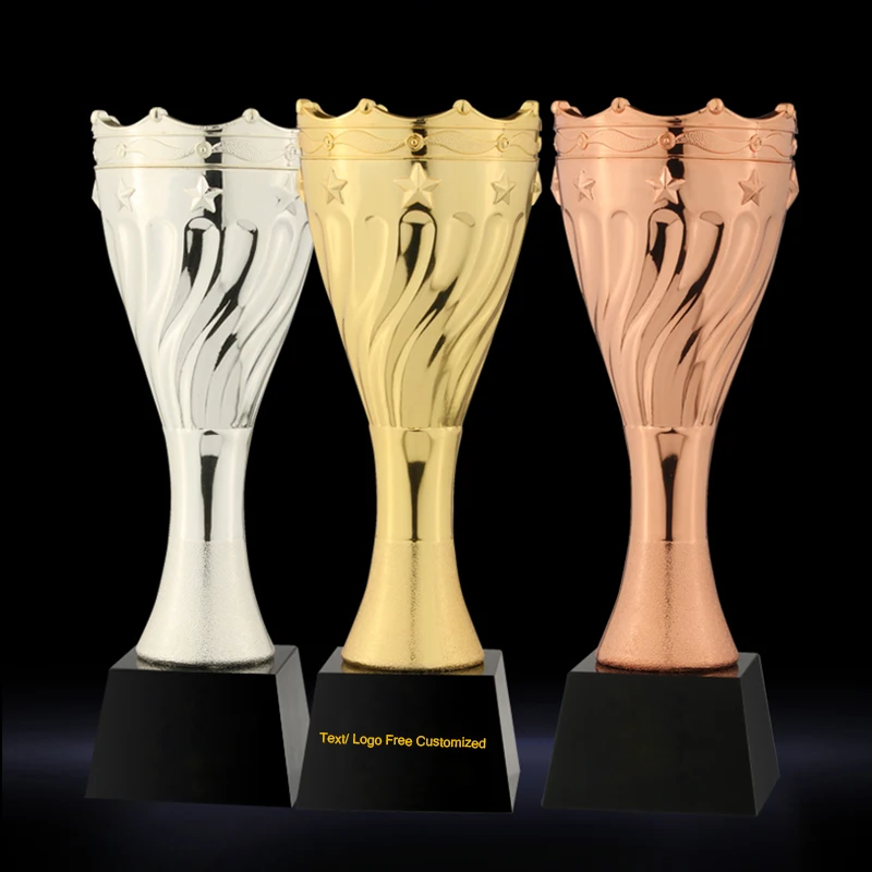 

MTTC0004 New Creative Embroidery Gold Plated Crown King Glory For Excellent Employee Metal Trophy Cup Champion Award Souvenir