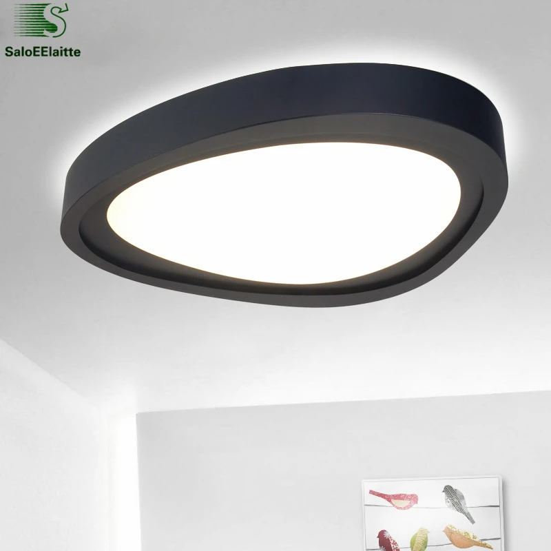 

Modern Dimmable Lustre Lighting Triangle Metal Acrylic Mask Led Ceiling Lights Bedroom Simple Remote Control Ceiling Lamp