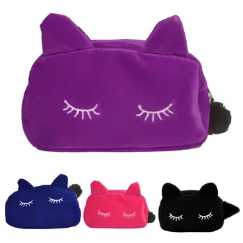 

Hot Sale Beauty Cute Cat Cosmetic Makeup Bag Case Organizer Zipper Handbag Coin Purse Travel Toiletry Makeup Tool