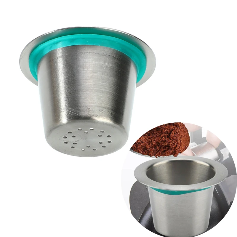 1pcs New Stainless Steel Refillable Reusable Coffee Capsule Pod For Nespresso Machine Coffee Maker Cup Filter Coffeeware Silver