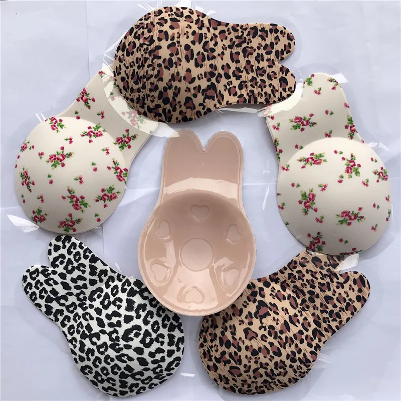 

2Pcs/Pair Women Cute Rabbit Ear Invisible Bra Lifting Chest Stickers Breathable Bio-Silicone Nipple Cover Anti-Sagging Chest Pad