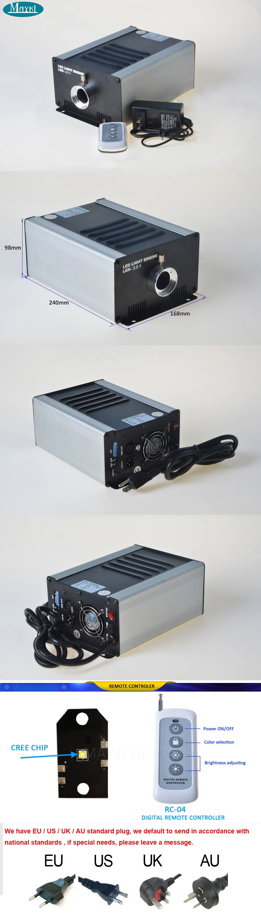 Cree chip 20W white LED fiber optic projector with twinkle effect and wireless remote controller