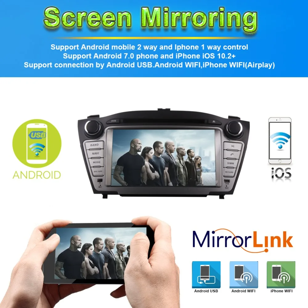 Восьмиядерный HD " Android 9,0 автомобильный dvd-плеер gps для hyundai IX35 Tucson 2009- Автомобильный gps радио, аудио и видео мультимедийный dvd-плеер