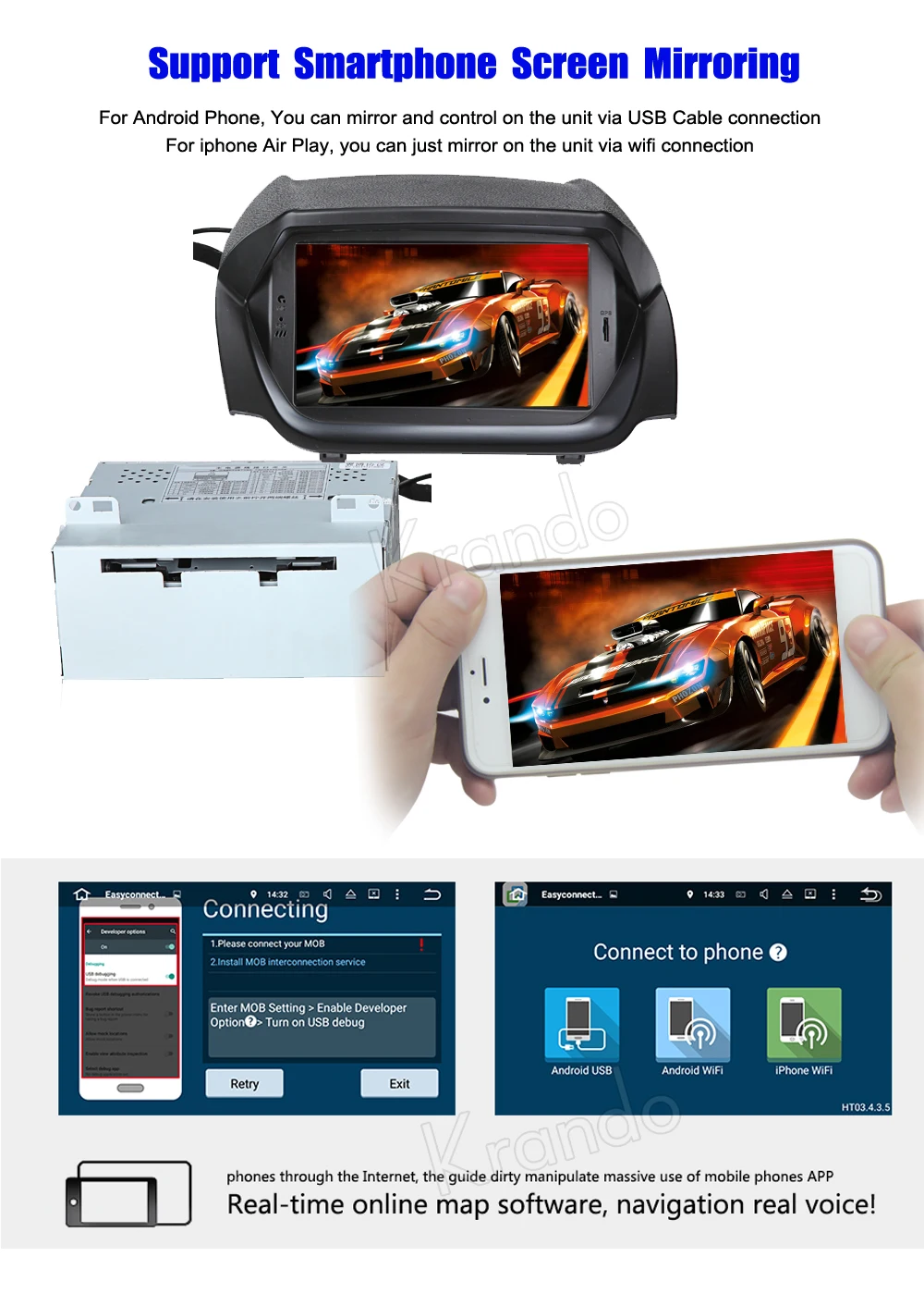 krando android car radio gps for ford ecosport 12-16 navigation multimedia system (4)