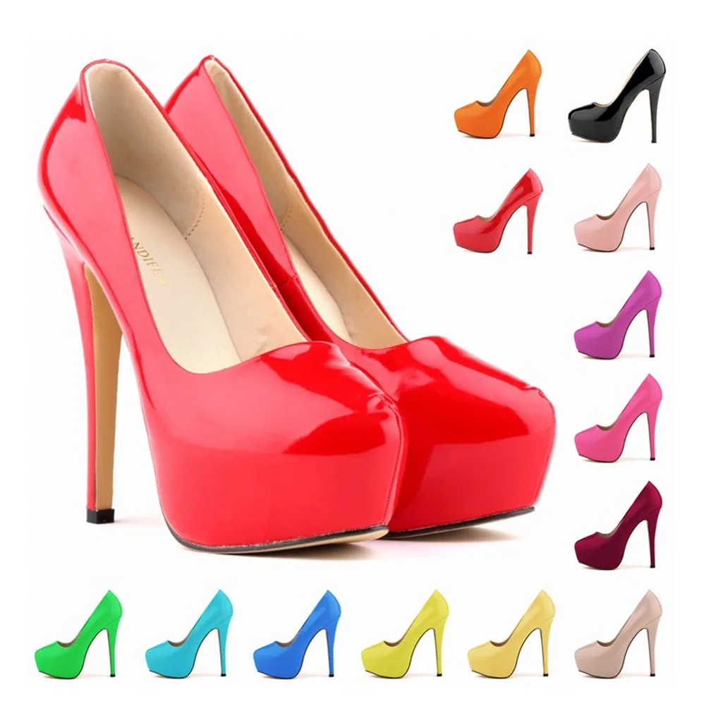 

DORATASIA Brand New Big Size 42 Patent Pu Ladies High Heels Platform Shoes Woman Party Wedding Sexy Eveing Pumps Shoes Female
