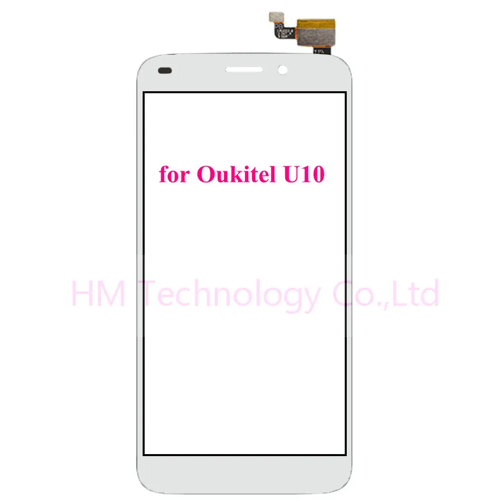 Белый TP для Oukitel U10 Сенсорный Экран Digitizer Передняя Стеклянная Панель Датчик Нет