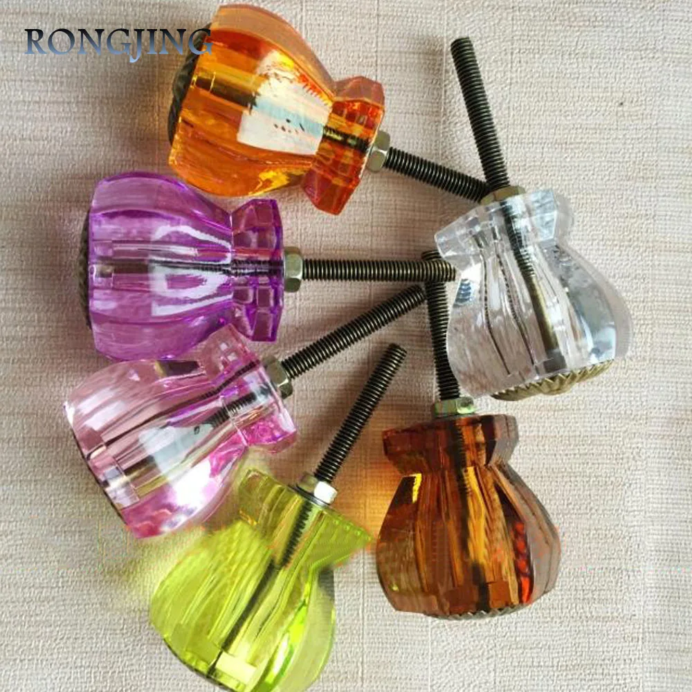 5pcs Plastic Dresser Knobs and Handles Plexiglass Kitchen