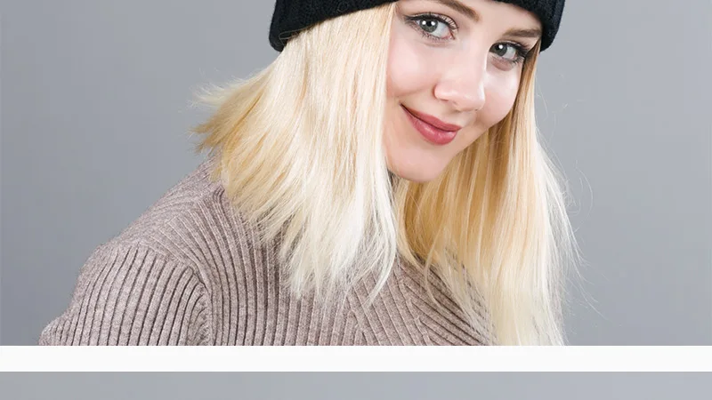 Съемный меховой помпон шапка с помпоном для женщин skullies beanies теплые чулки шапка Осенняя шапка зимняя шапка женская